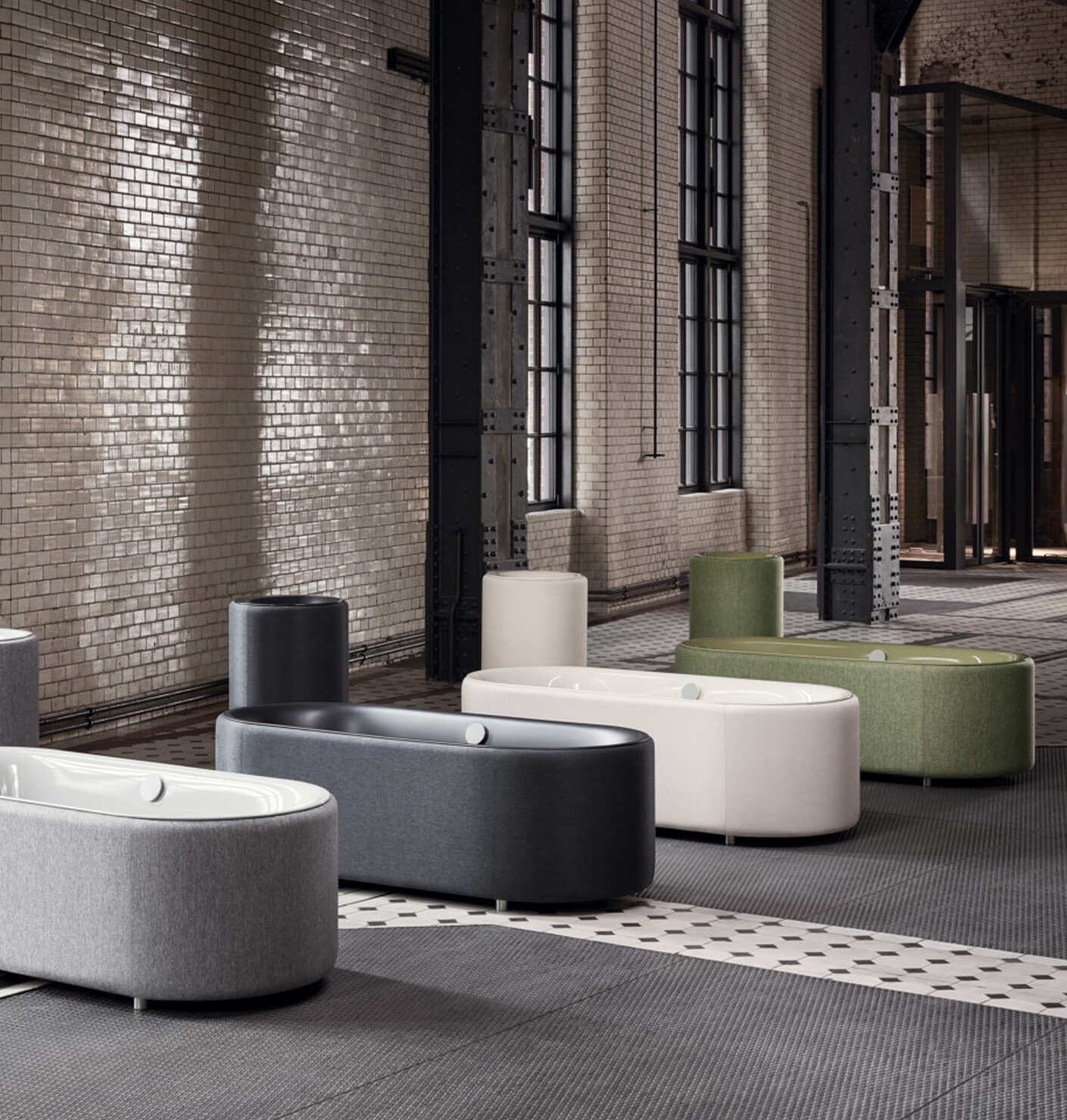 Bathing in moss green