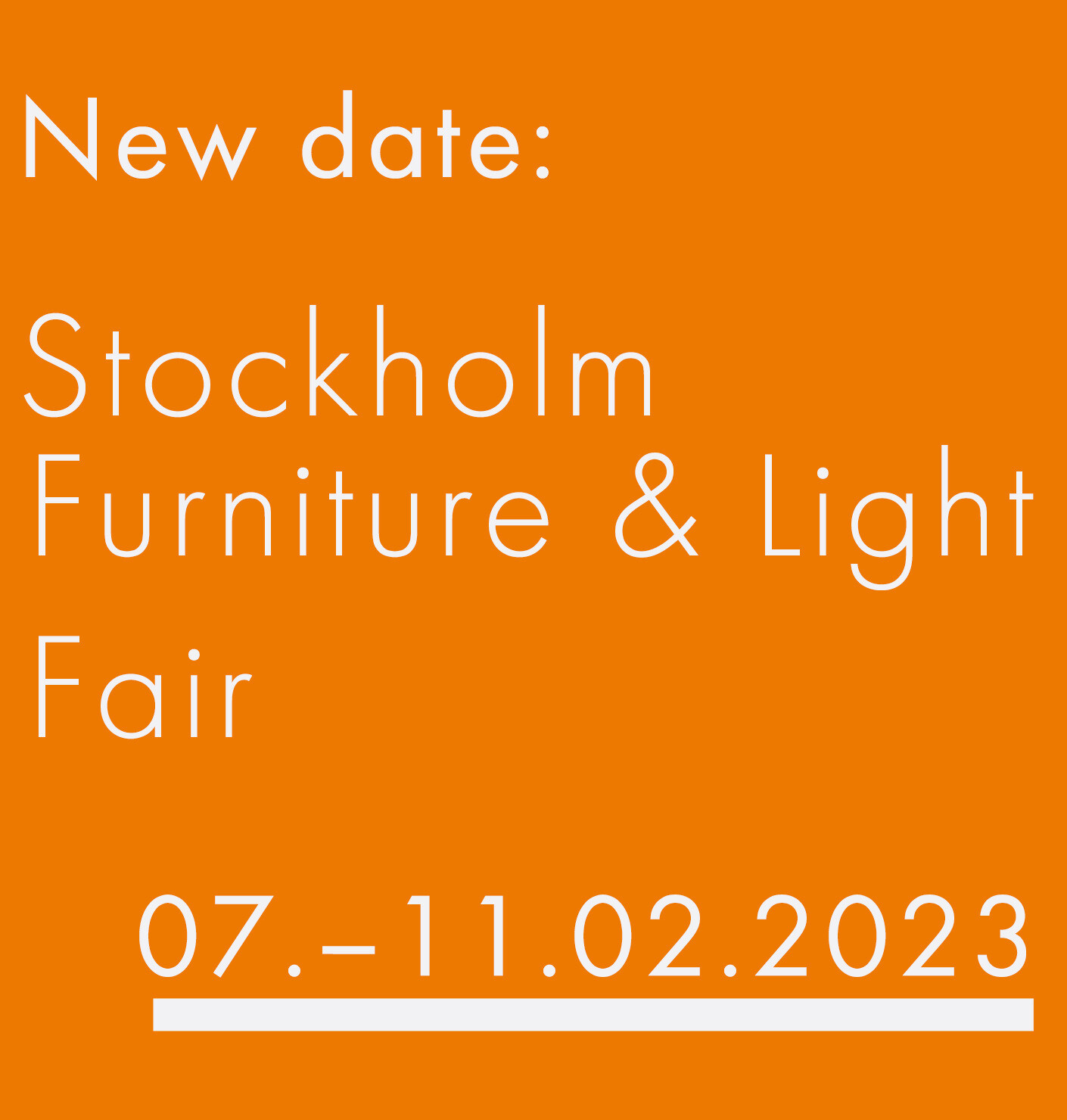 Stockholm Furniture & Light Fair is postponed again