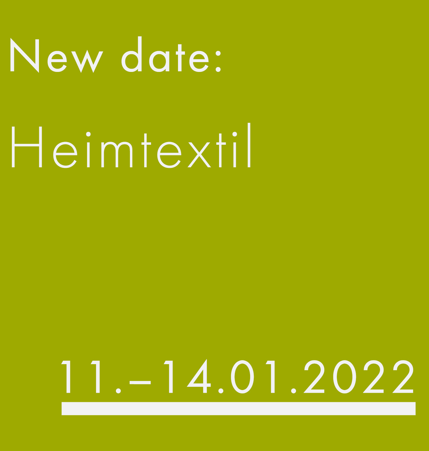 Heimtextil 2021 is cancelled