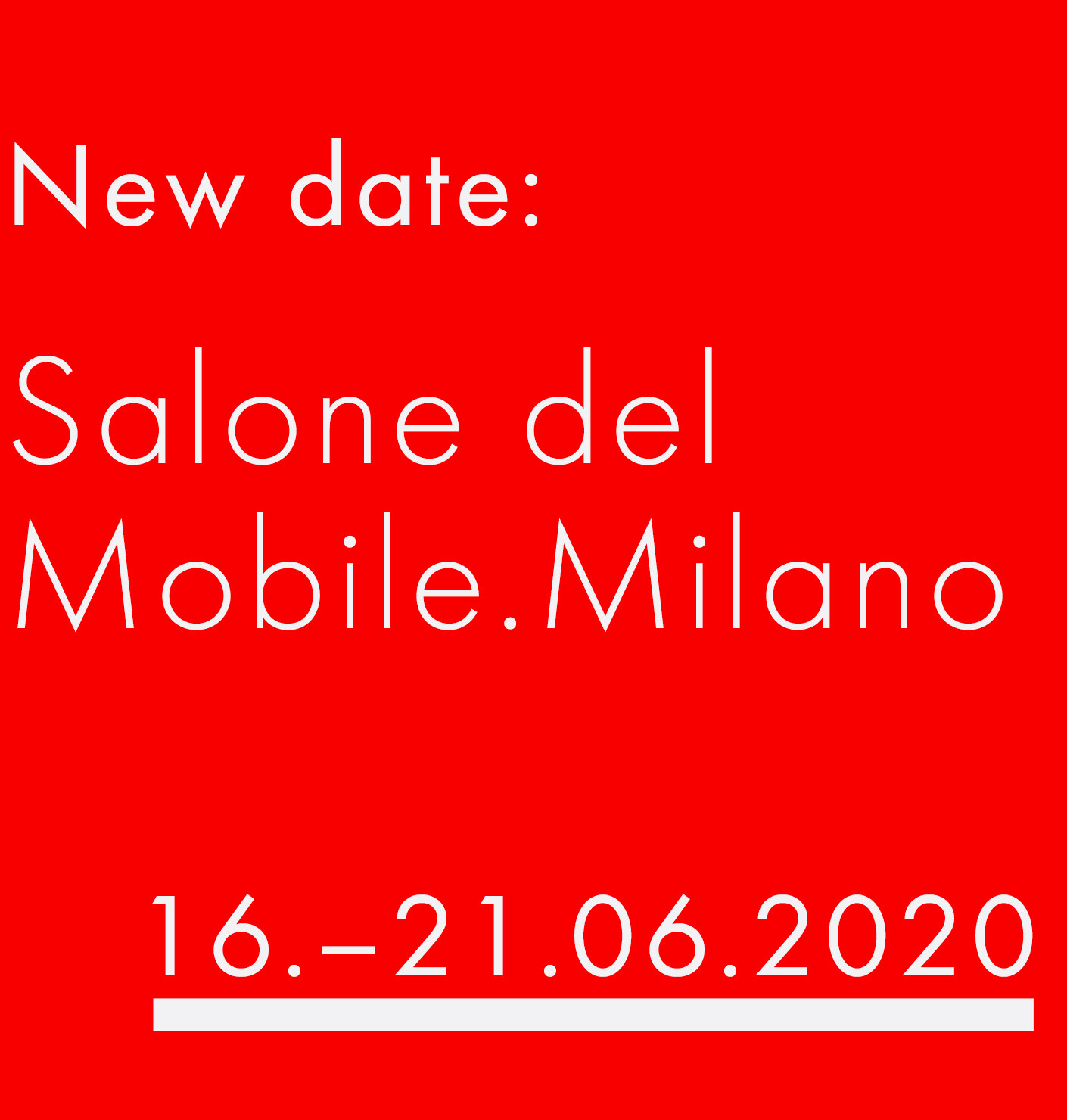 Salone del Mobile 2020 wird verschoben