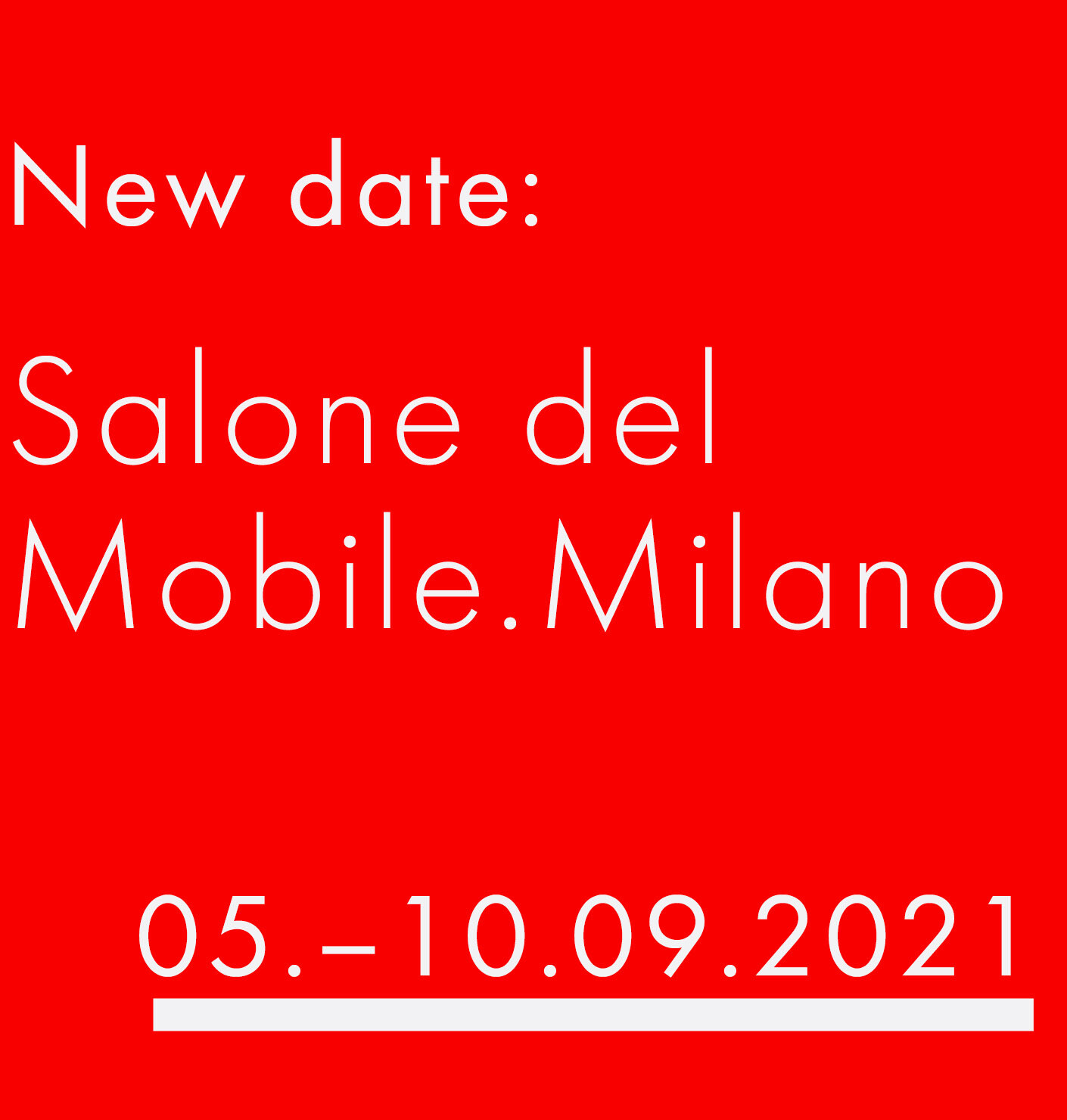 Salone del Mobile 2021 wird verschoben