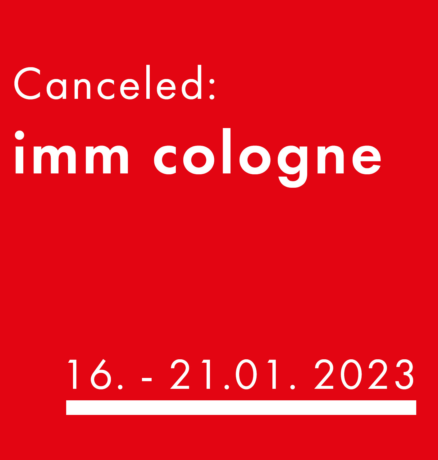 imm cologne 2022 is canceled