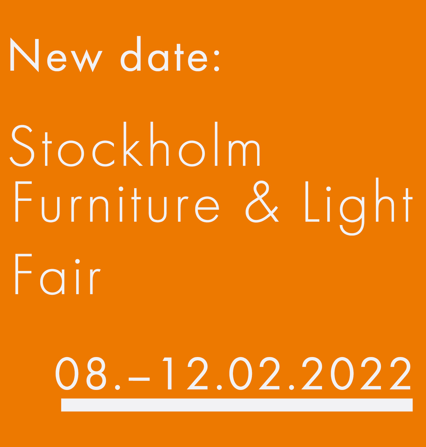 Stockholm Furniture & Light Fair 2021 ist abgesagt