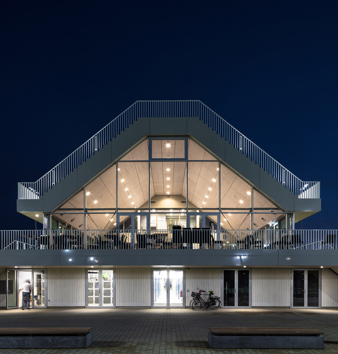 Clubhouse with stepped gables