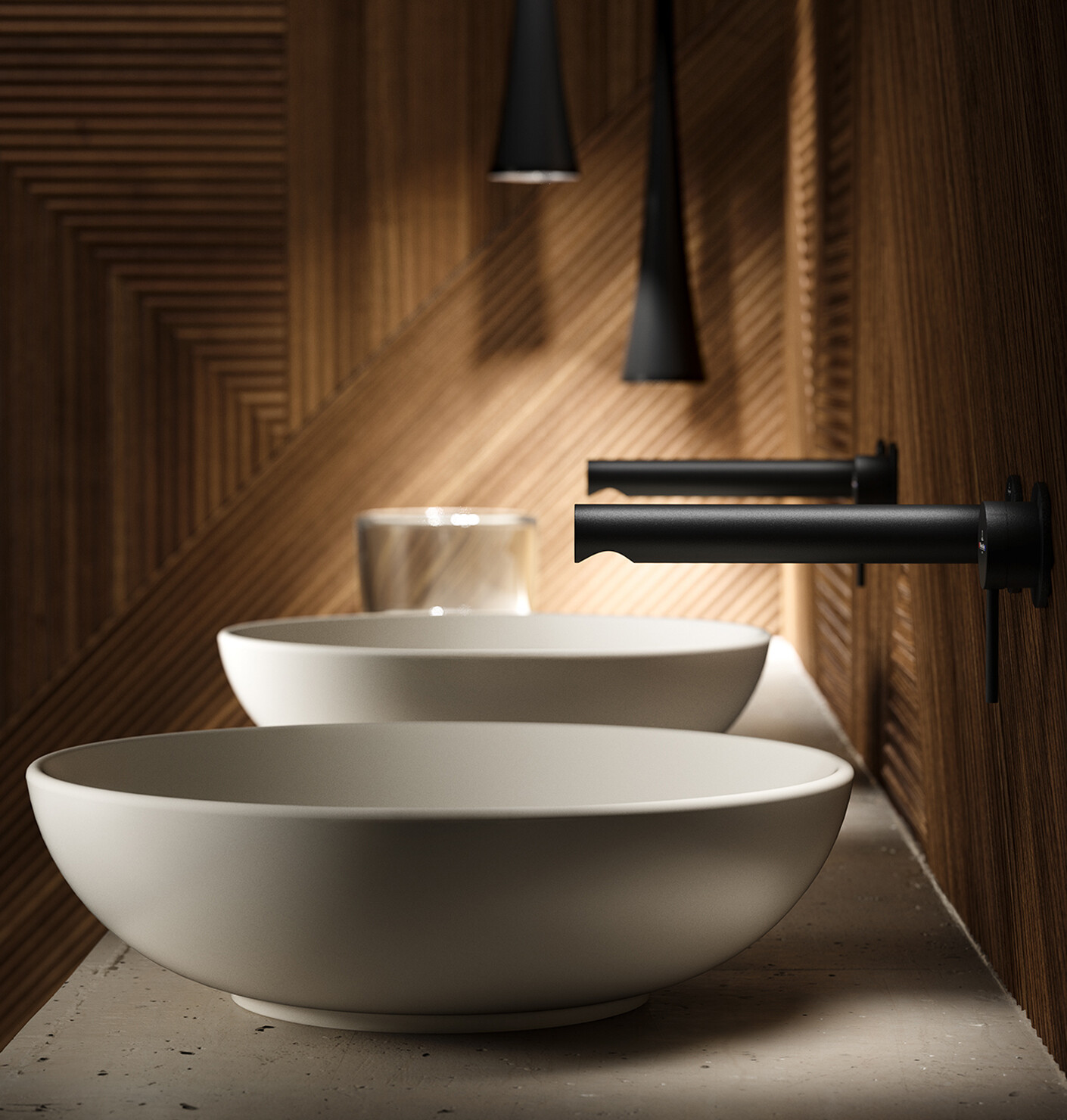 Feine Linien, matte Farben