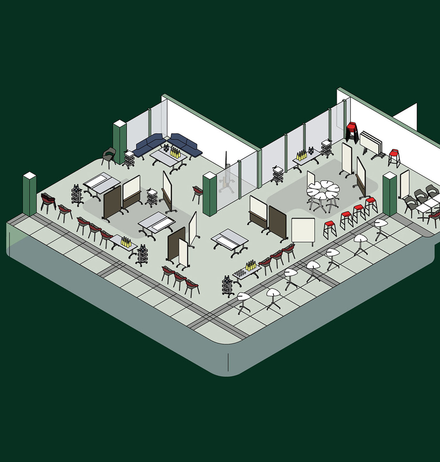 Clear stage for the office