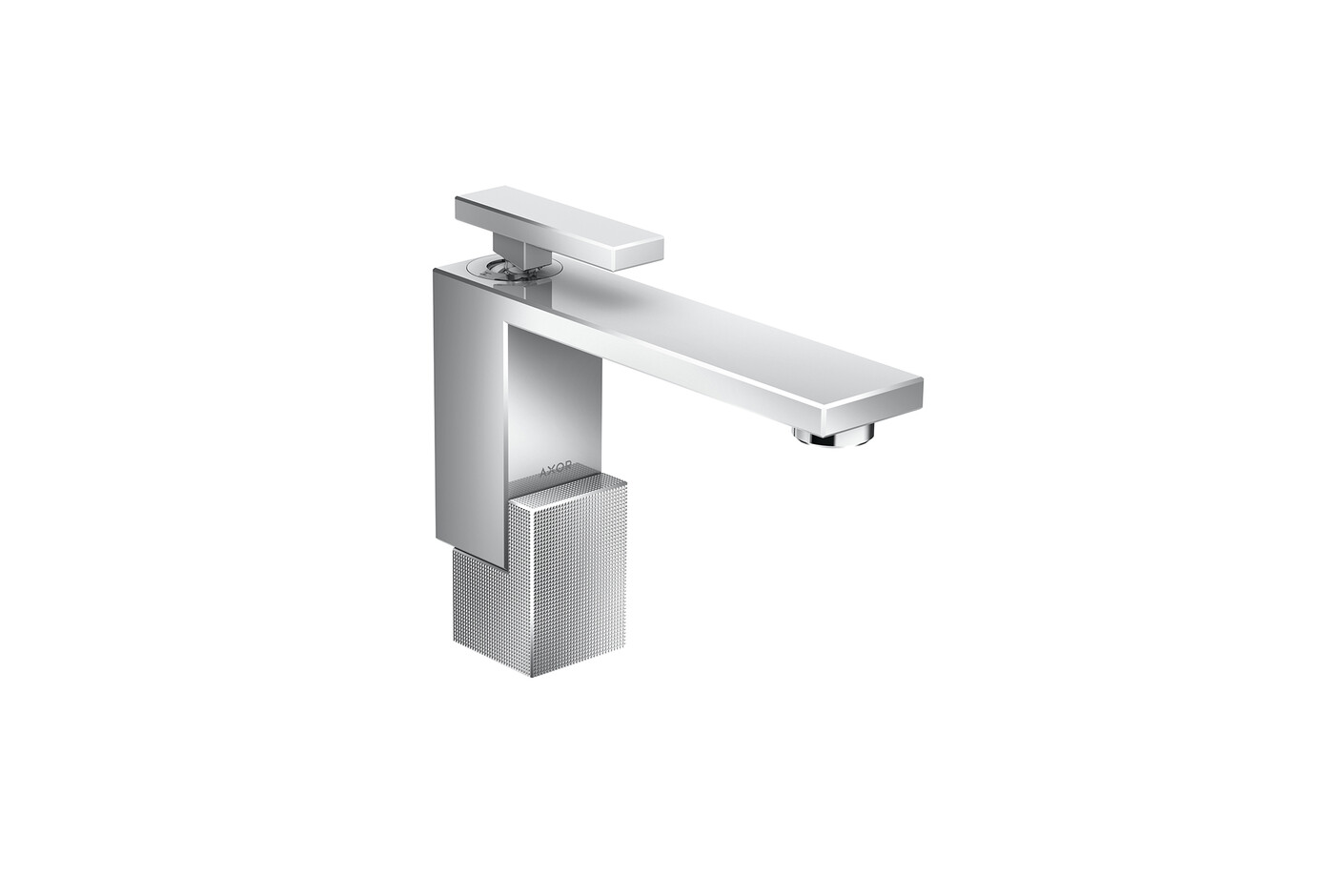 AXOR Edge Einhebel-Waschtischmischer 130 mit Push-Open Ablaufgarnitur - Diamantschliff