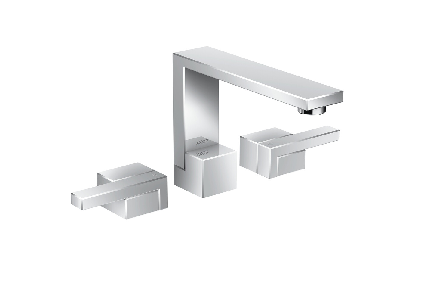 AXOR Edge 3-Loch Waschtischarmatur mit Push-Open Ablaufgarnitur