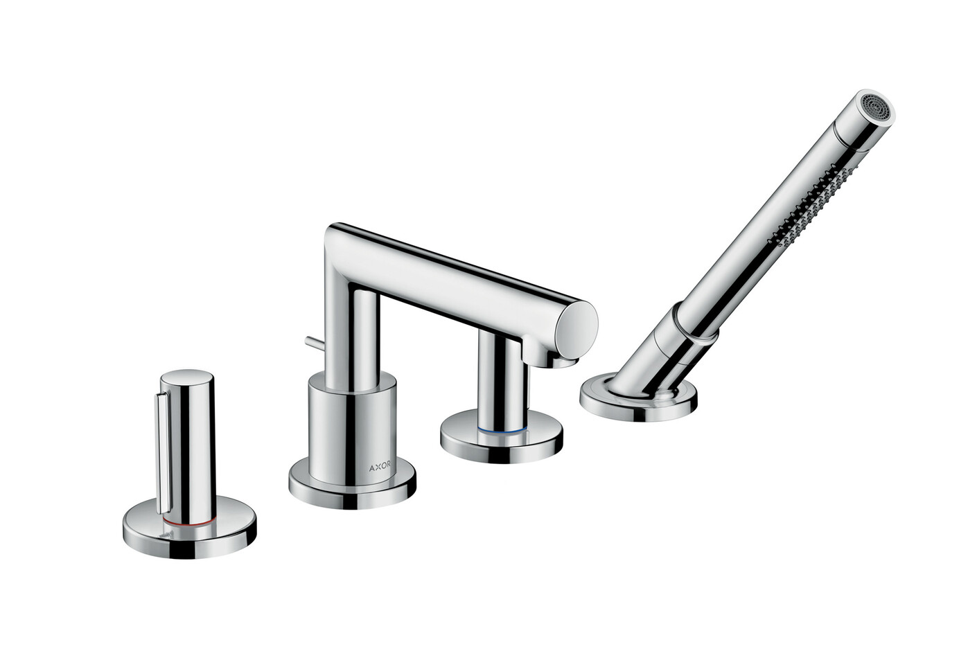AXOR Uno 4-hole rim-mounted bath mixer, zero handle