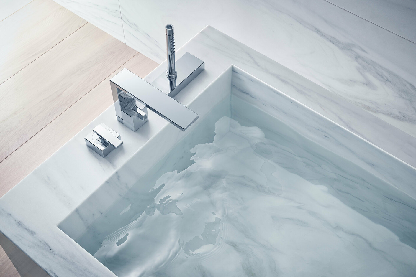 AXOR Edge 3-hole rim mounted single lever bath mixer