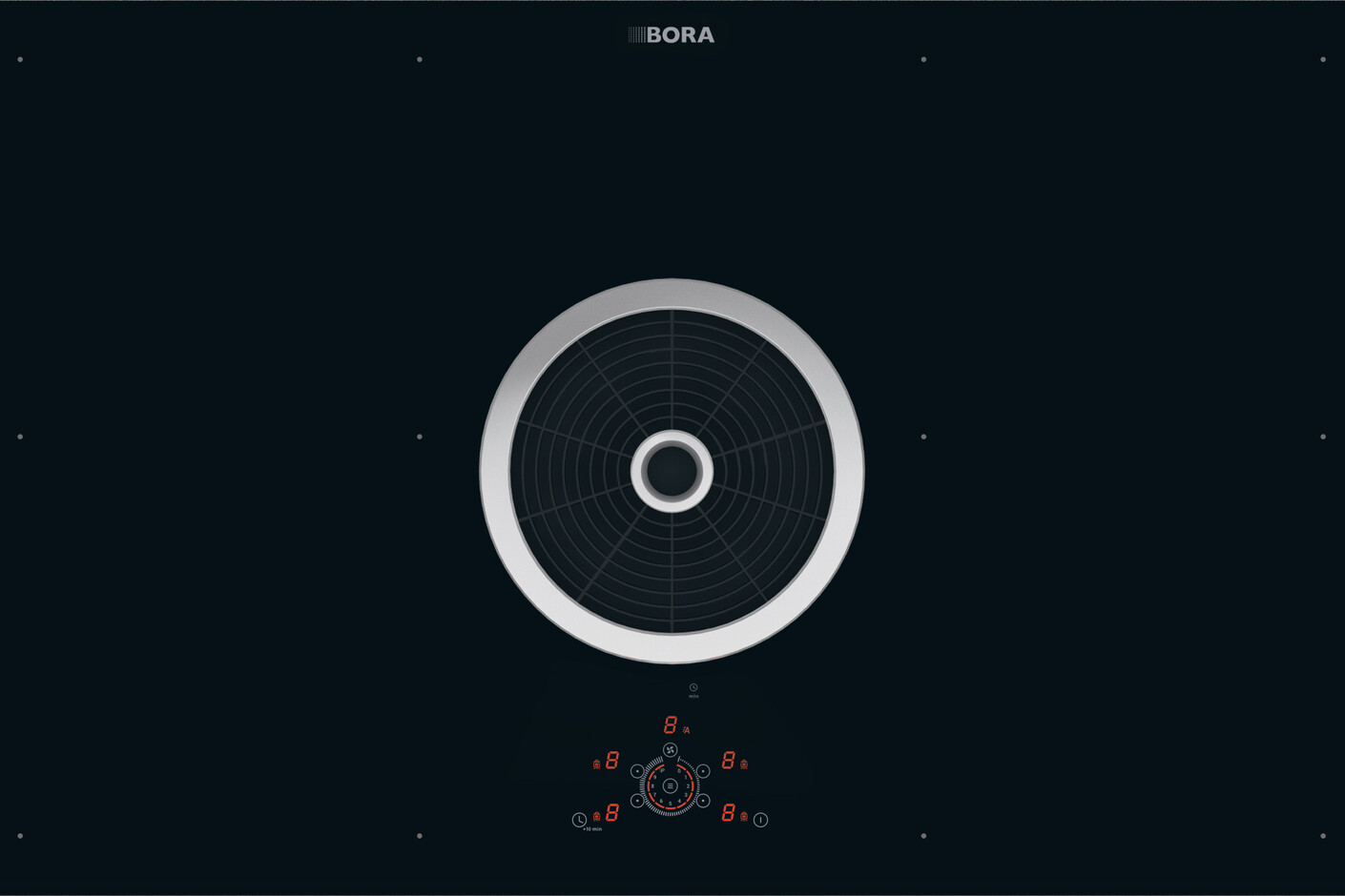 BORA Basic surface induction glass ceramic  cooktop with integrated cooktop extractor - Exhaust air