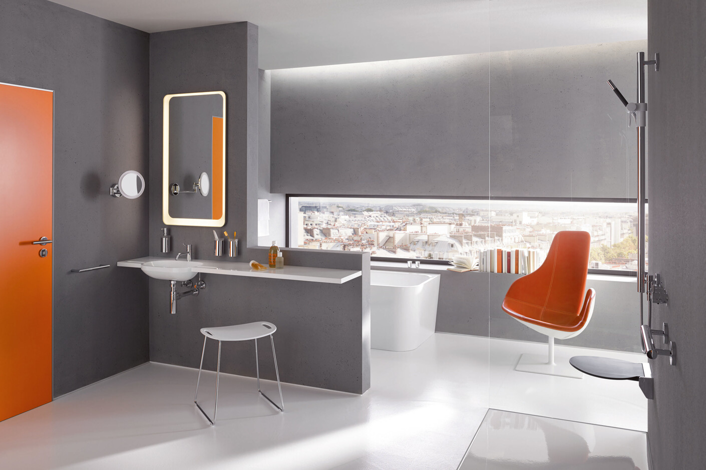 Rail with shower head holder