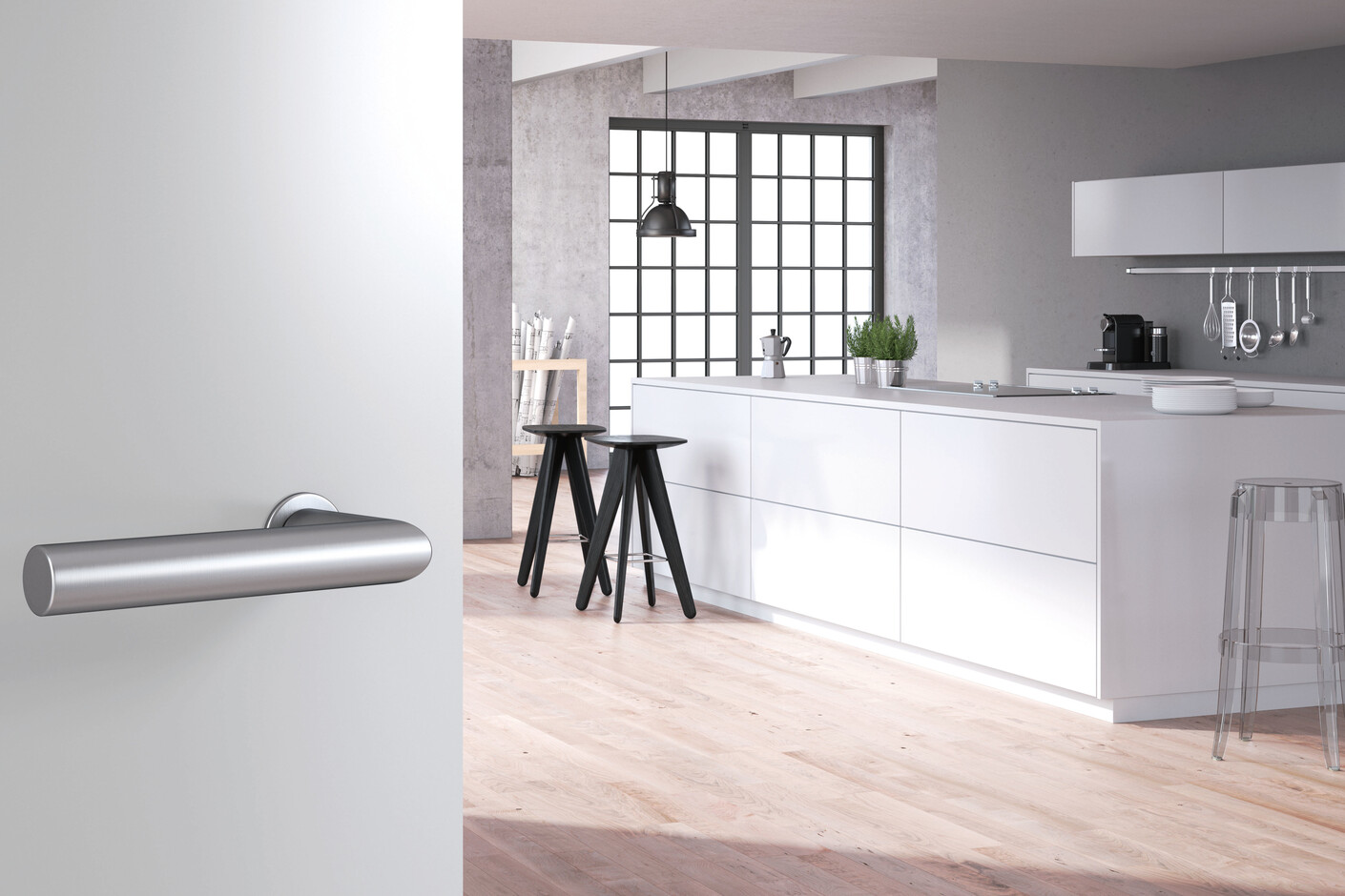 Frei-Besetzt-Garnitur matt geschliffen