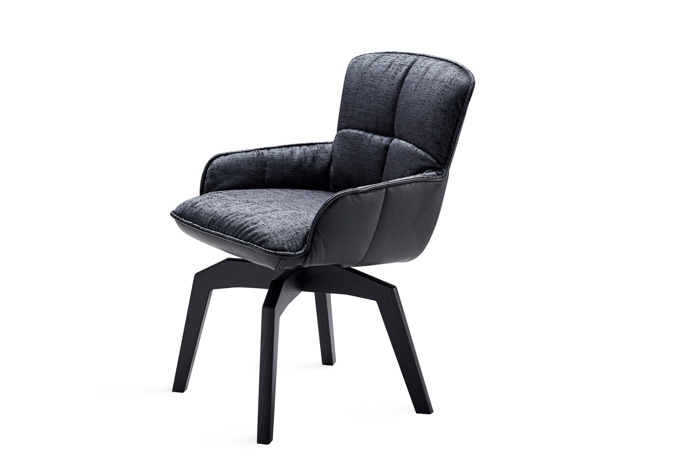 Marla armchair low with wooden frame and auto-return mechanism