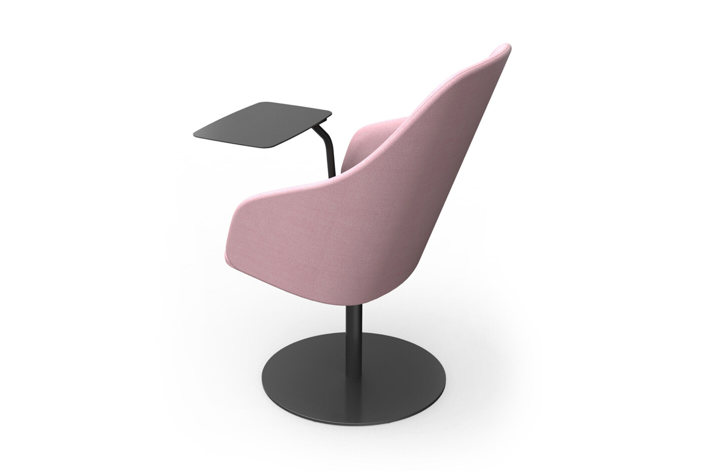 Sola lounge chair with armrests and swivel disc base