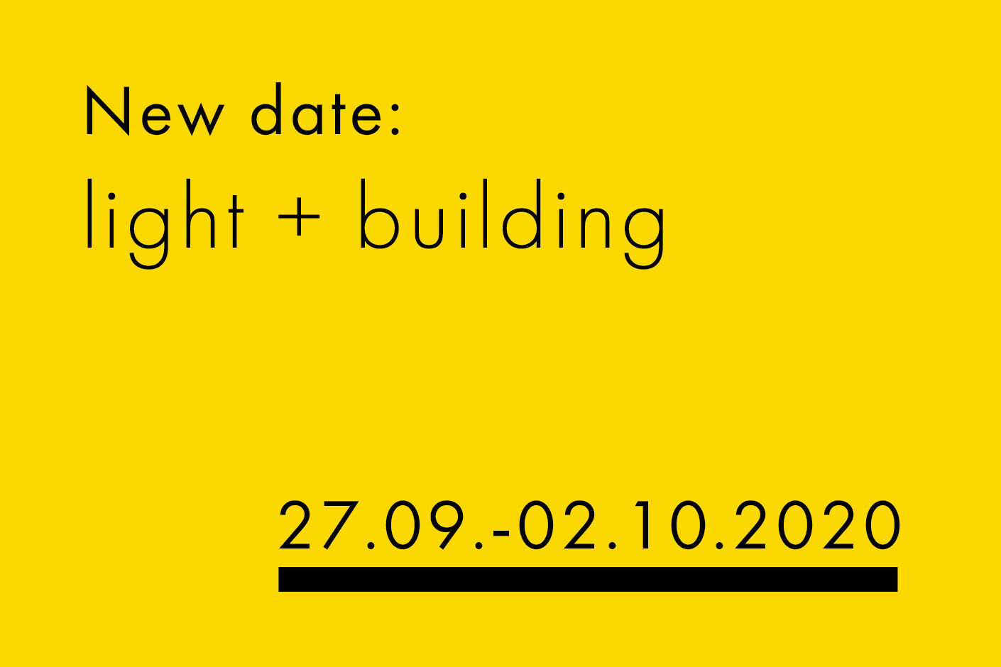 Light + Building 2020 is postponed