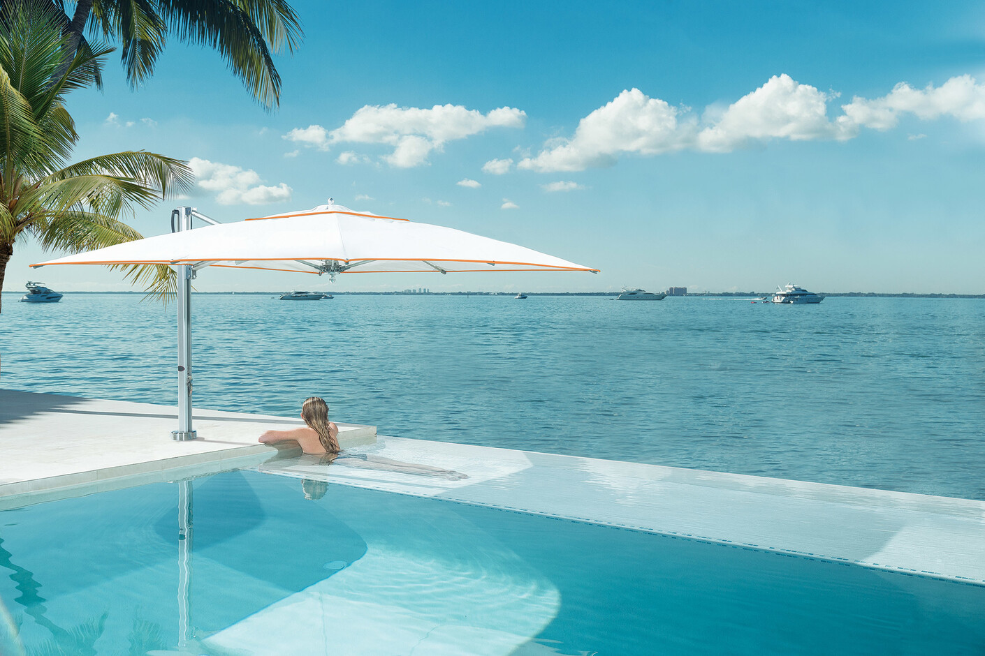 Bay Master FiberFlex Pool Side, Swim Under Cantilever