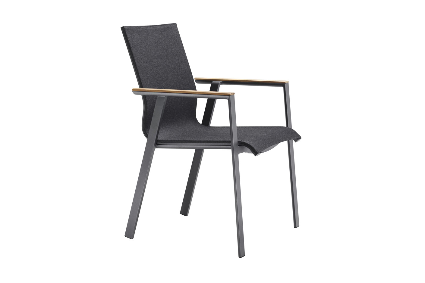 Soul stacking chair with teak-armrest
