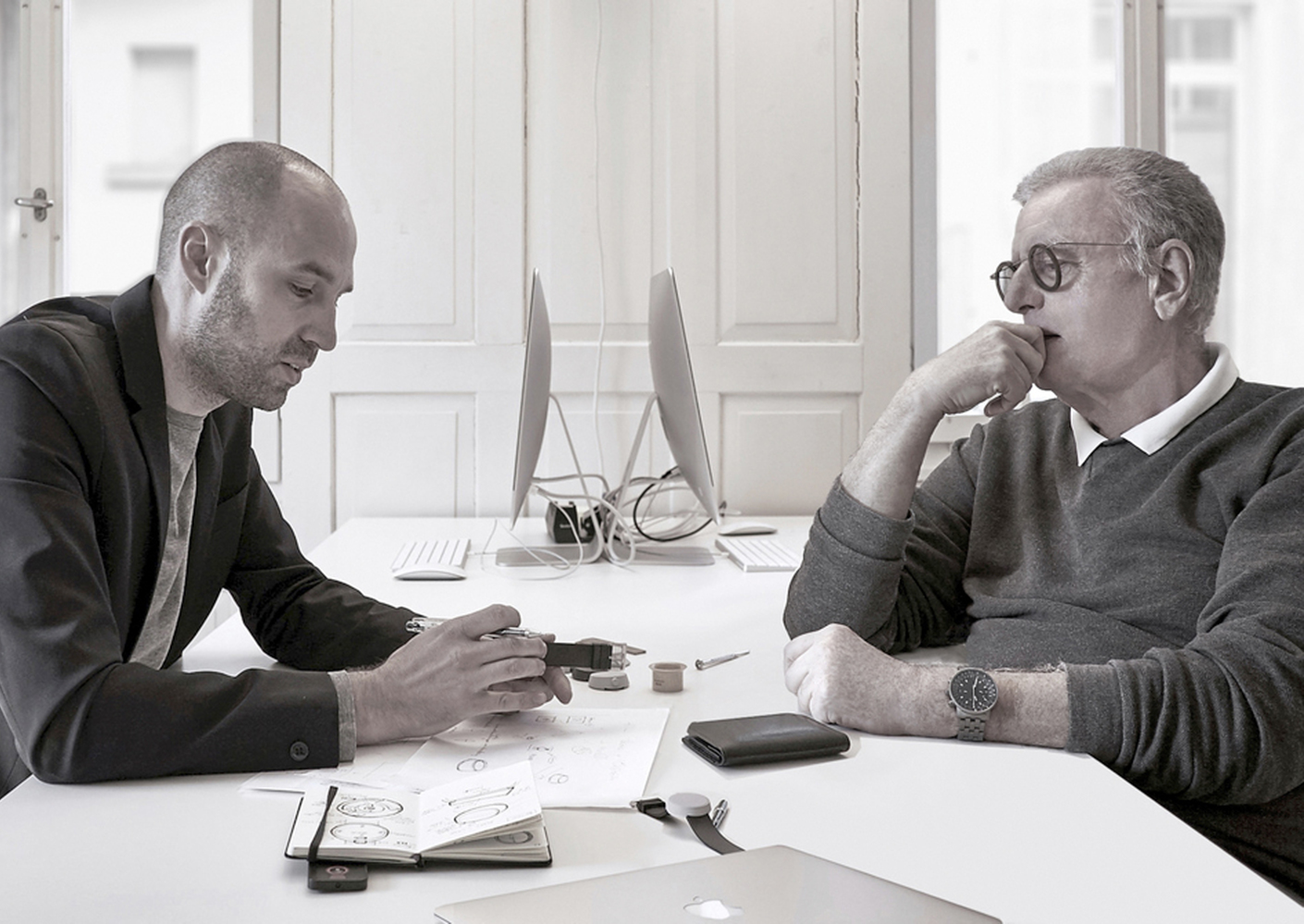 Designer Simon Husslein (li.) und Unternehmer Pierre Nobs (re.)
