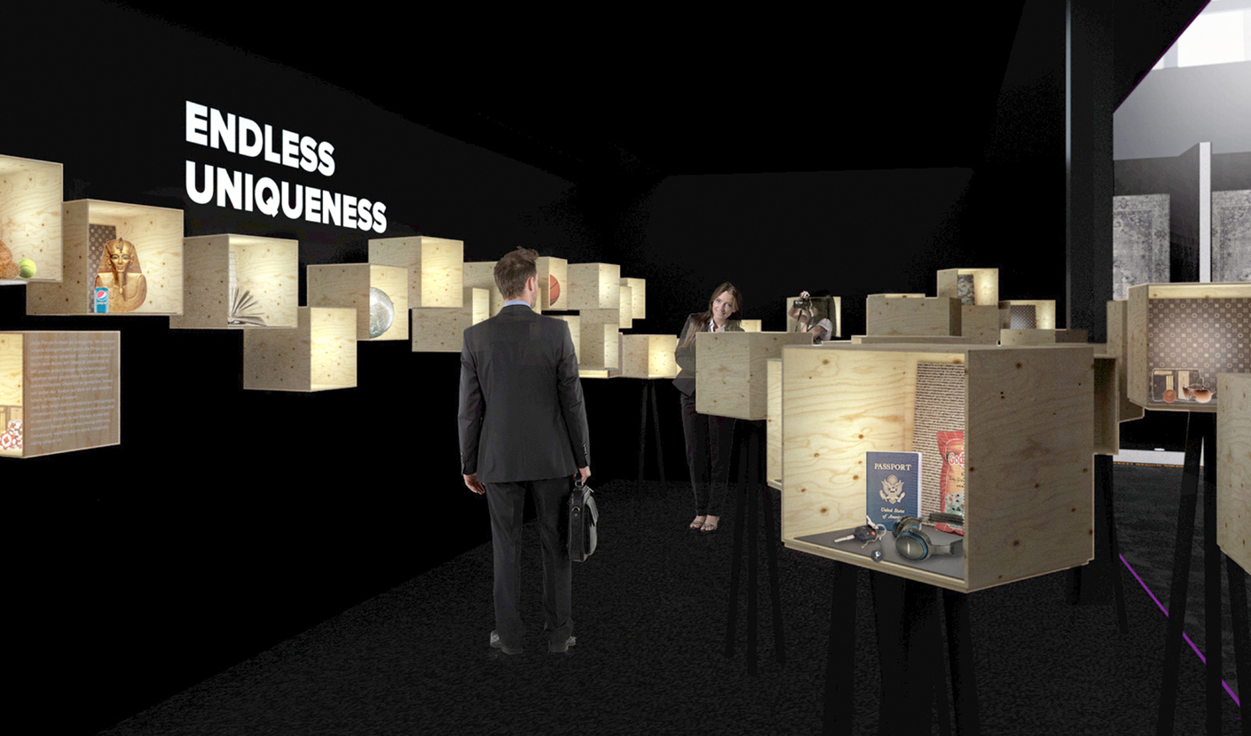 Diverse: Inside 50 mirror boxes, interior designers, architects, artists and other creatives present their vision of "Endless Uniqueness".