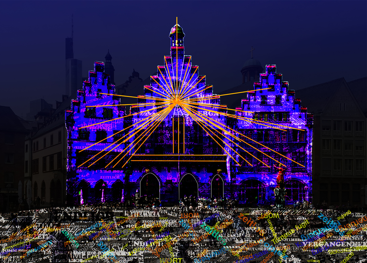 This year the program of international light art include performances, light sculptures, video works and events - Philipp Geist will transform the historical facades of the Römerberg into a walk-through light installation.