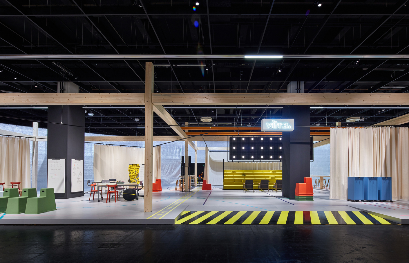The "super-flexible space" by Konstantin Grcic at the Vitra booth.