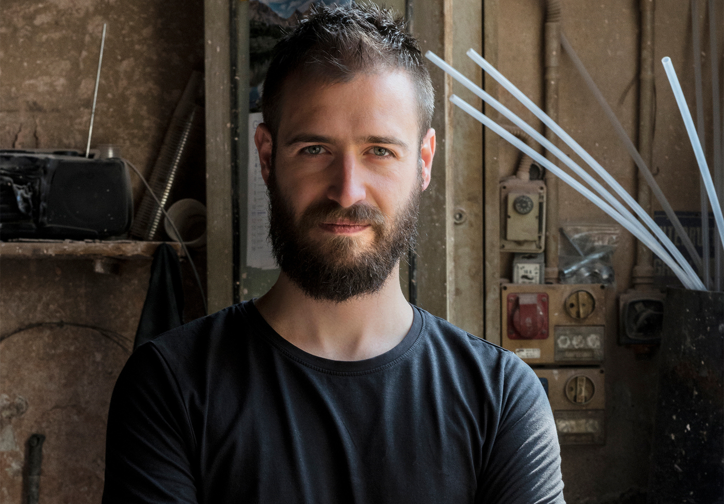The artist and designer Roberto Sironi