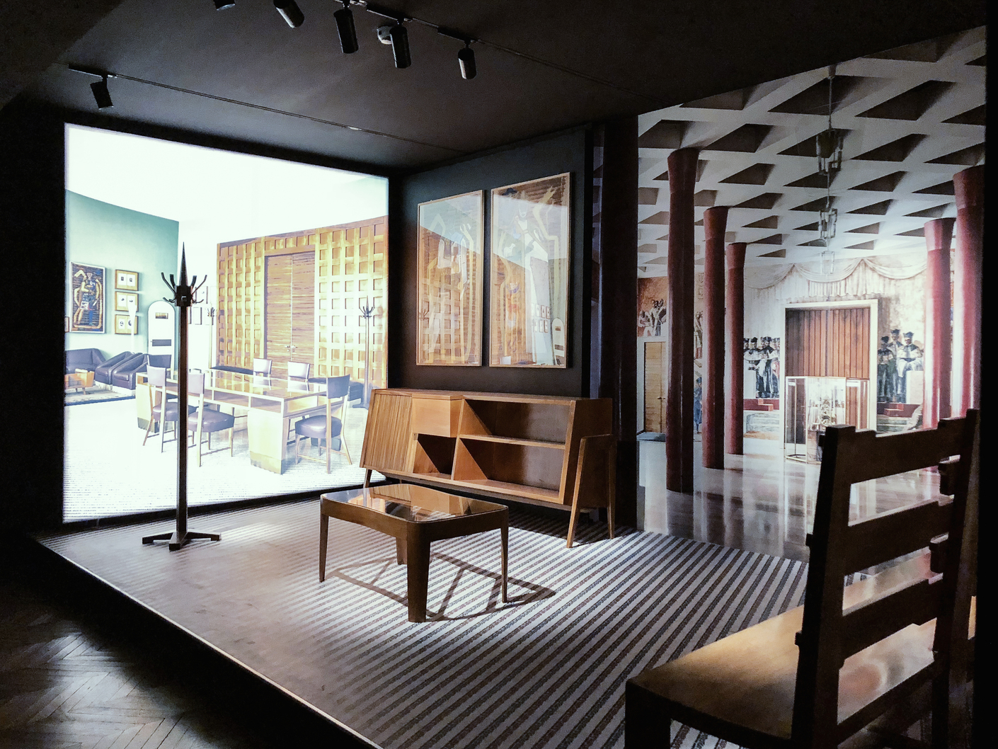 Rauminstallation zum Palazzo del Bo, dem Rektoratsgebäude der Universität Padua, das Gio Ponti von 1936 bis 1942 umgestalte.