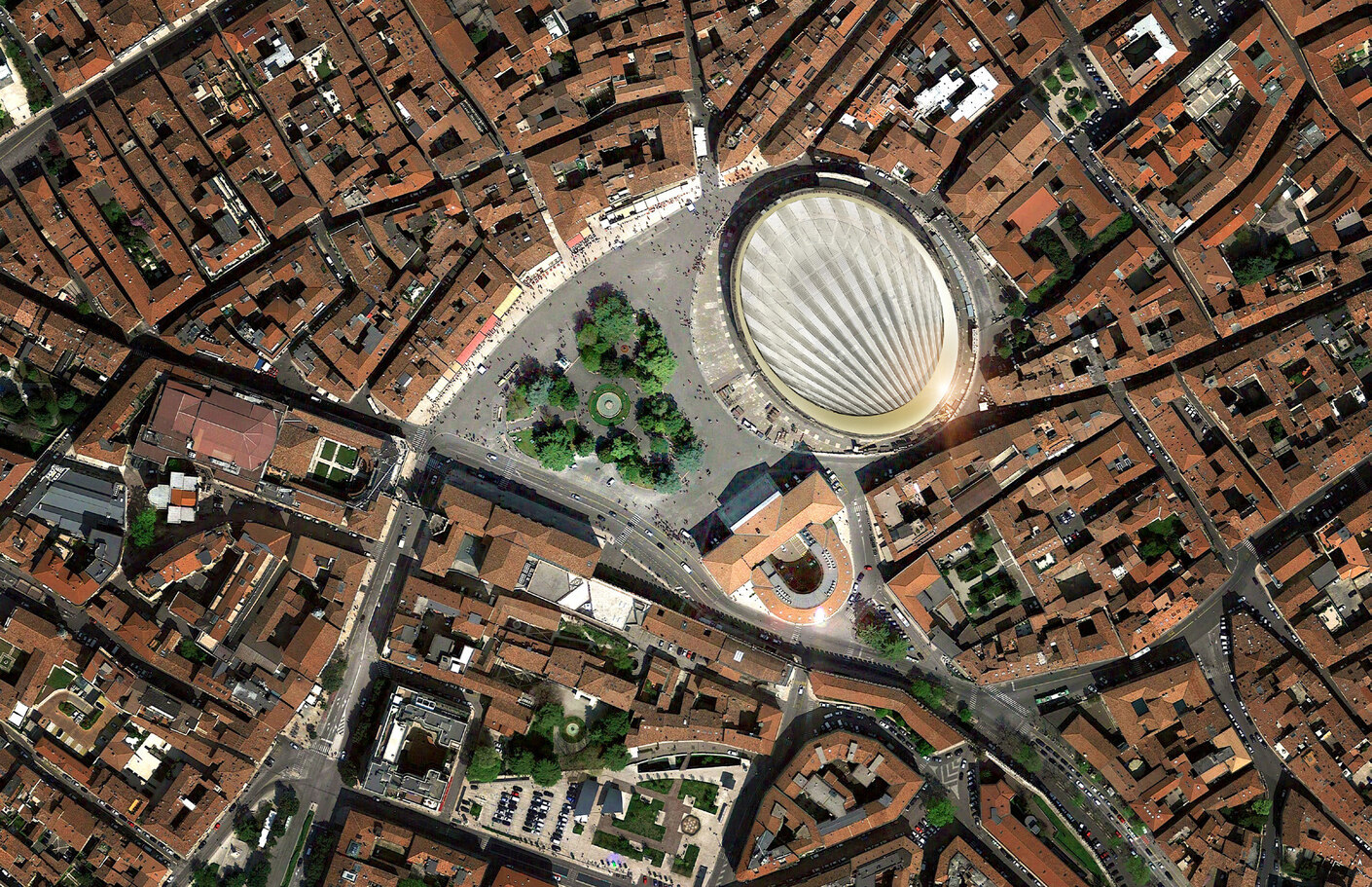 Arena Verona Dach Schlaich Bergermann Partner GMP Stadium Verona Satellit