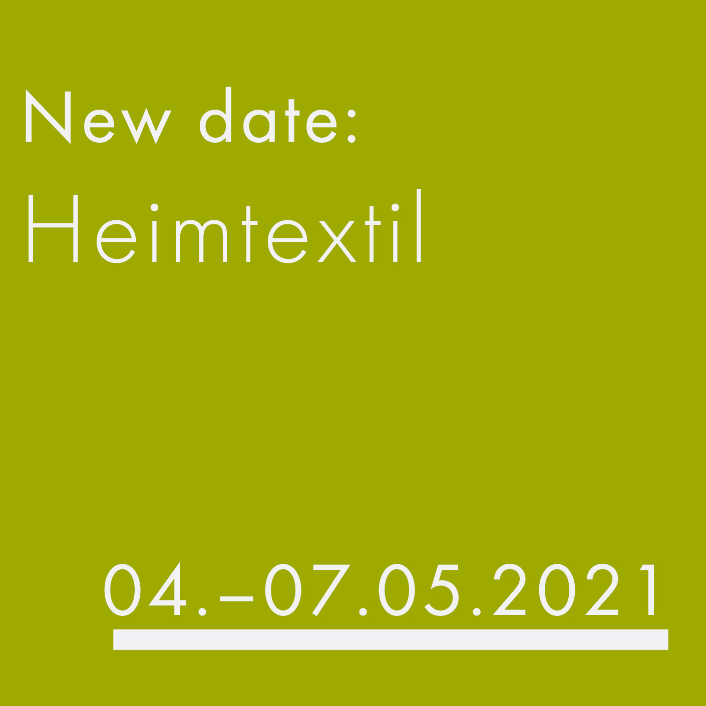 Heimtextil 2021 wird verschoben