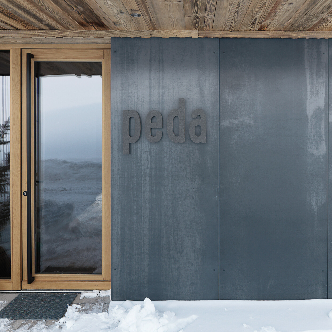 Two Alpine views with concrete