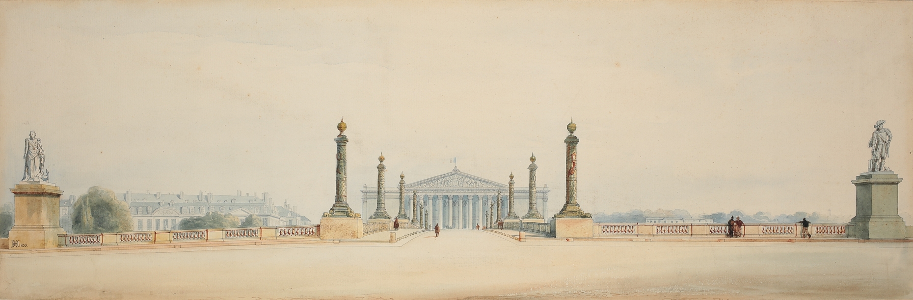 Jakob Ignaz Hittorff Entwurf zum Pont de la Concorde