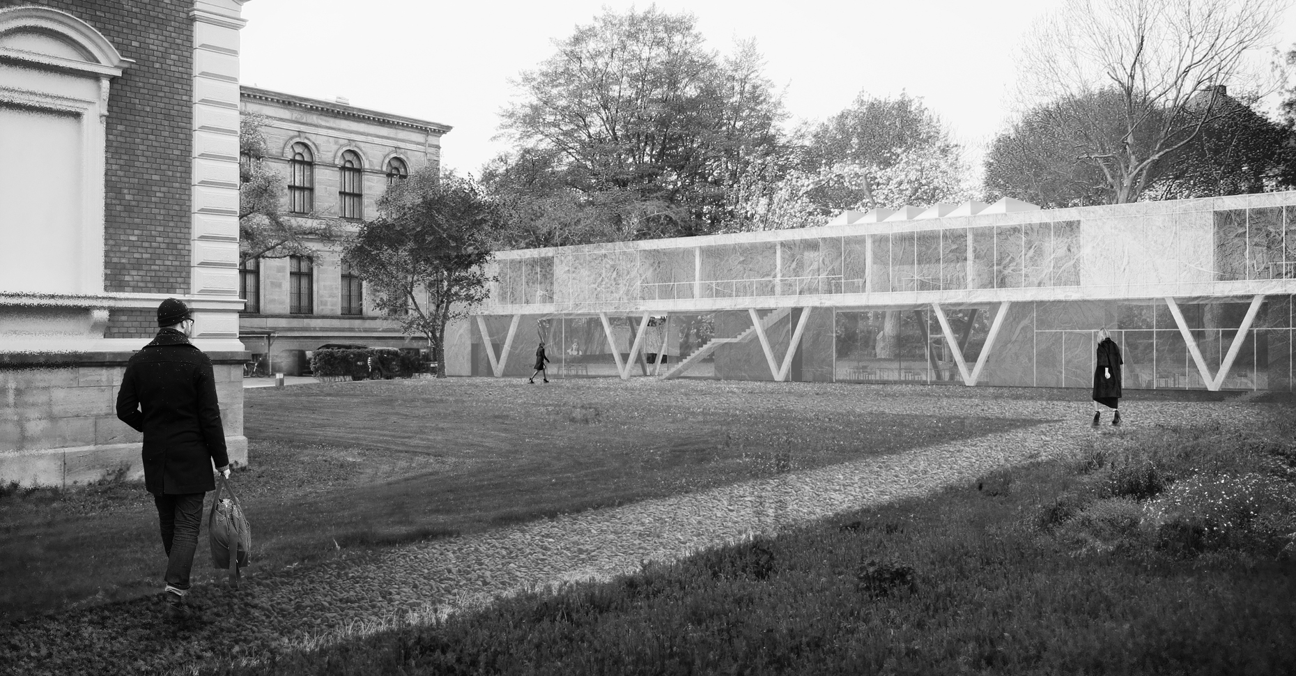 Thea Cheret, studentischer Entwurf zur Erweiterung der Herzog August Bibliothek Wolfenbüttel