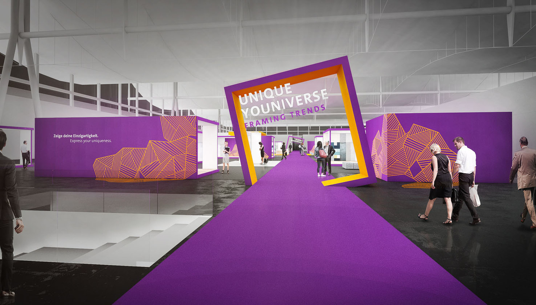 Welcome: Around the trend area in Hall 9 with café, stage and exhibition "Endless Uniqueness" 20 "framing trends" can be found.
