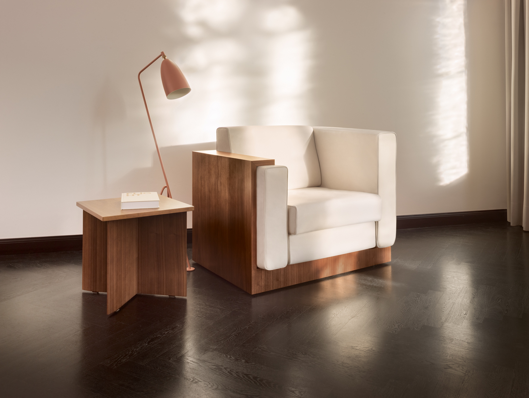 Single Seat: "Alpha Seating" also makes a good figure as an armchair with veneered body and armrest.