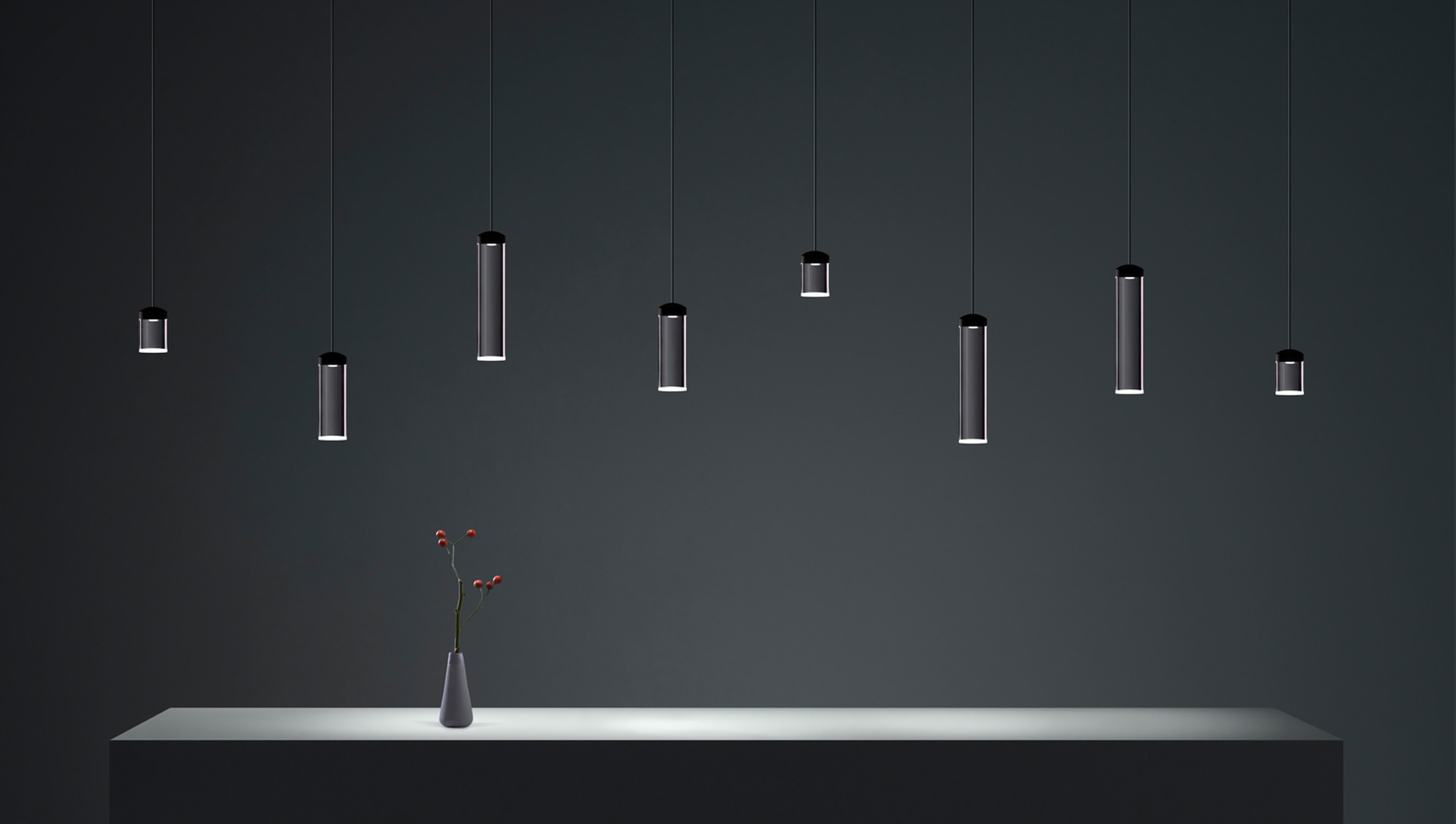 Straightforward: Together with 3M Architectural Markets, Todd Bracher developed the LED luminaire "Vessel" with a cylinder made of quartz crystal.