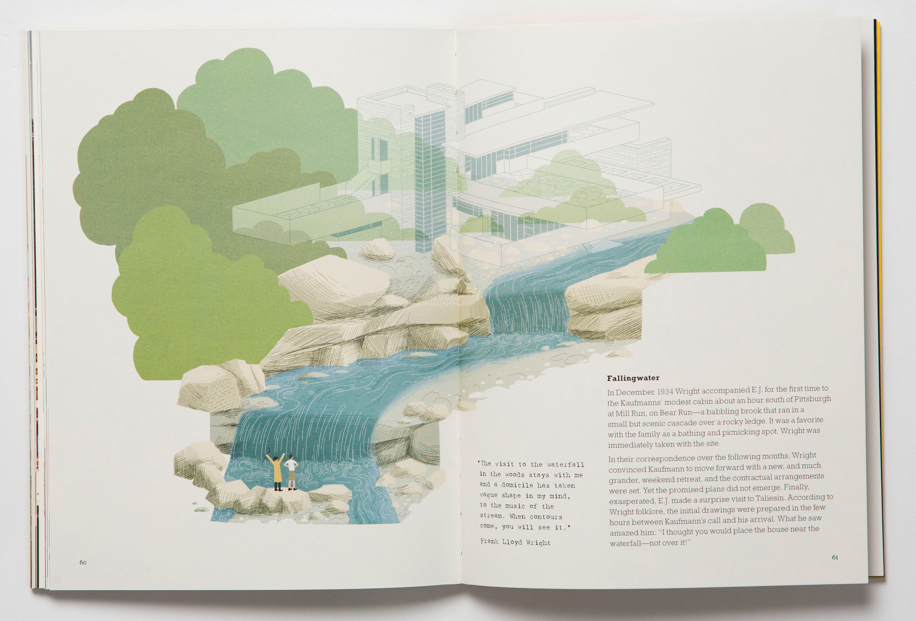 Run of Water: Wrights House "Fallingwater" combines the waterfall organically with the building.