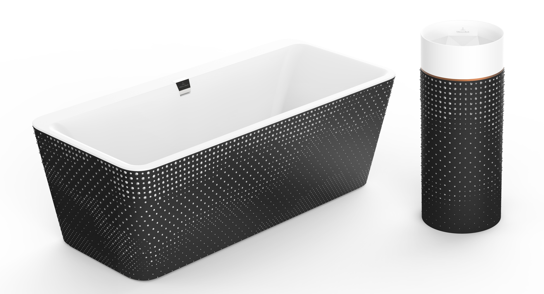 Piece by piece: For the bathtub of the "Squaro Crystals Edition", about 5,000 crystals were placed individually by hand.