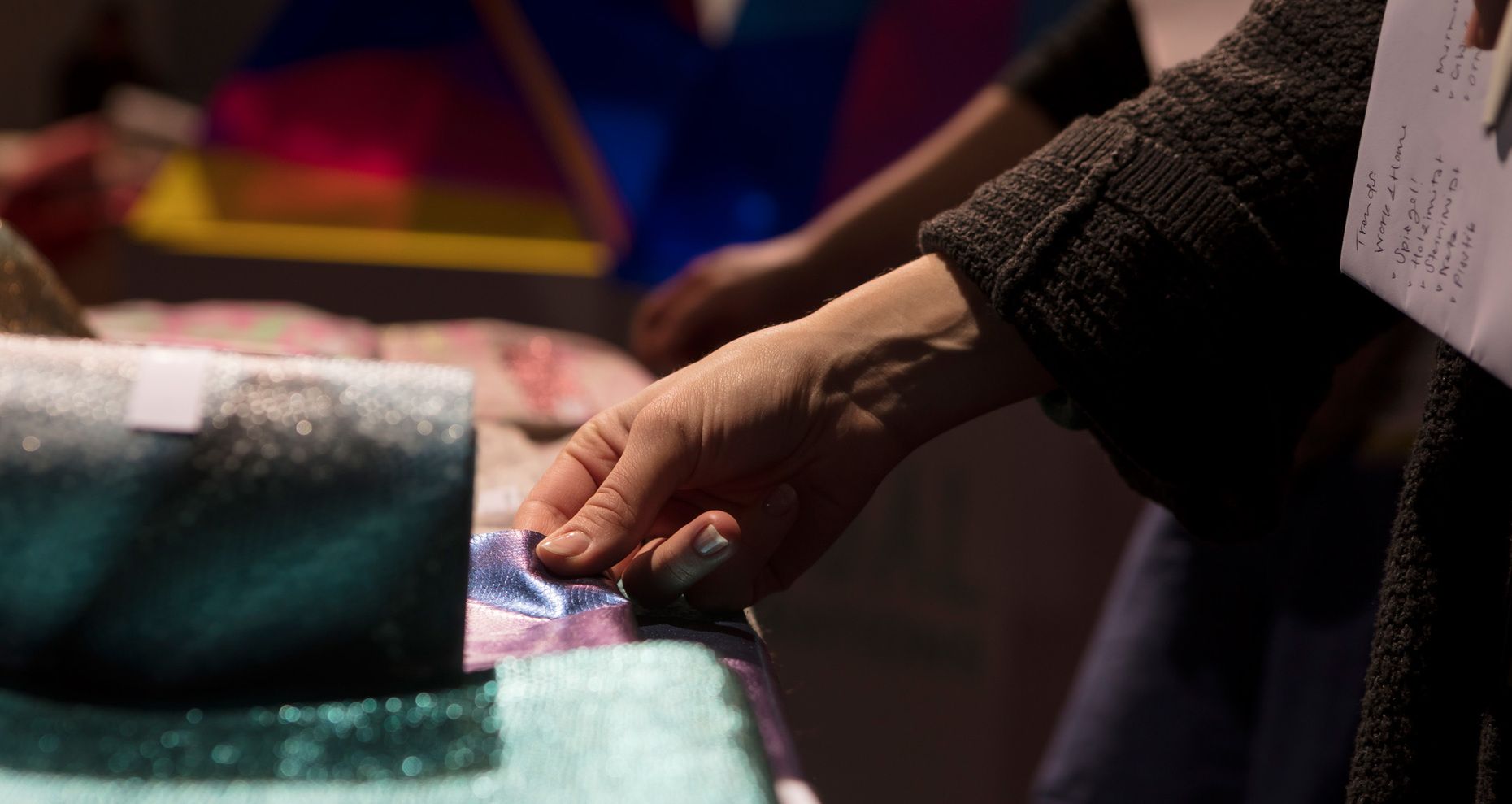 Als interaktives Element musste im Herz der Heimtextil die Haptik der Stoffe überwiegend ausreichen.