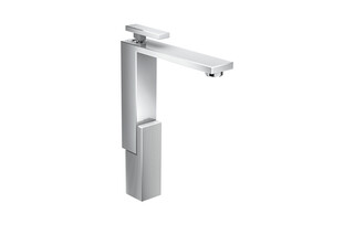 AXOR Edge Single lever basin mixer 280 with push-open waste set - diamond cut  by  AXOR