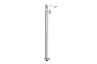AXOR Edge Single lever basin mixer floor-standing with push-open waste set - diamond cut  by  AXOR