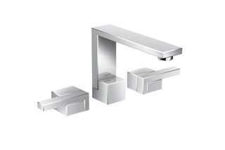 AXOR Edge 3-hole basin mixer with push-open waste set  by  AXOR