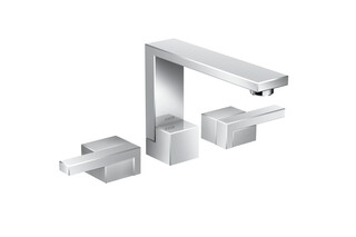 AXOR Edge 3-hole basin mixer with push-open waste set - diamond cut  by  AXOR