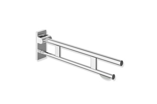 Hinged support rail Duo 750 mm projection  chrome  by  HEWI