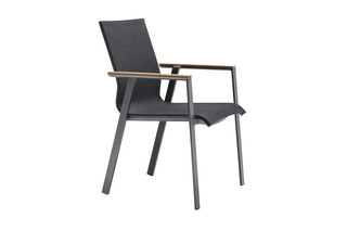 Soul stacking chair with teak-armrest  by  solpuri