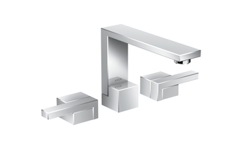 AXOR Edge 3-hole basin mixer with push-open waste set