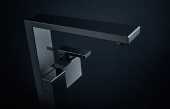 AXOR Edge Single lever basin mixer 190 with push-open waste set - diamond cut