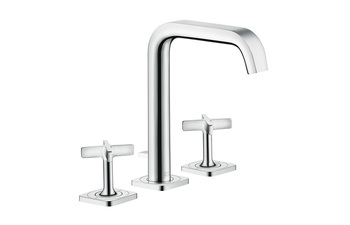 AXOR Citterio E 3-hole basin mixer 170 with pop-up waste set and escutcheons