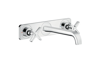 AXOR Citterio E 3-hole basin mixer for concealed installation with plate wall-mounted