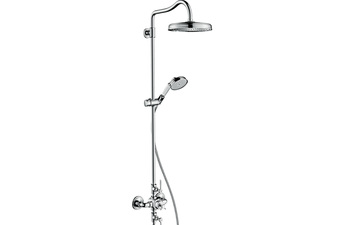 AXOR Montreux Showerpipe with thermostatic mixer and overhead shower 240 1jet Classic